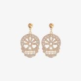 Skull Rhinestone Alloy Earrings